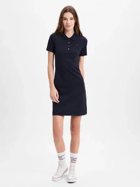 Tommy Hilfiger sukienka polo Kobiety niebieski jednolity S granatowa