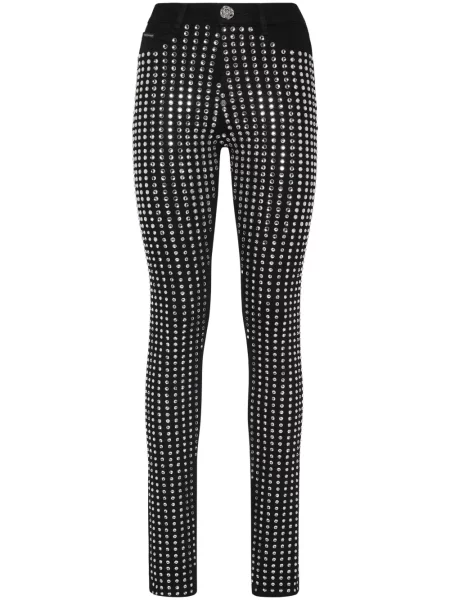 Blugi skinny Philipp Plein de cristal negru