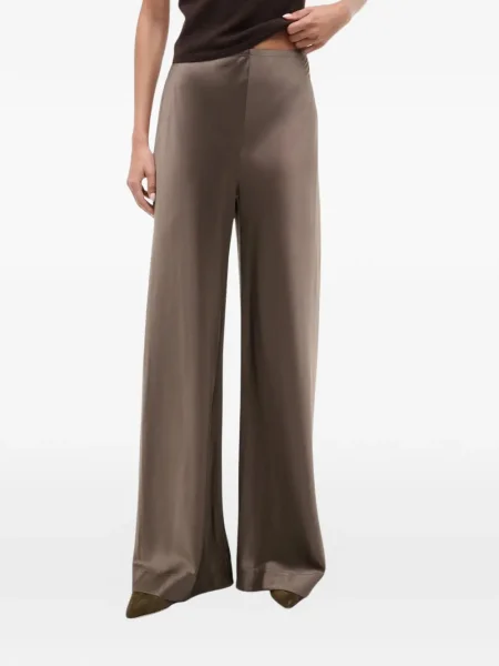 Pantaloni Staud de mătase maro