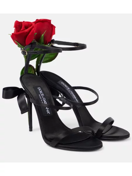 Sandale Dolce&gabbana din satin negru