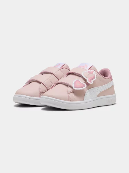 Дитячі Кеди низькі PUMA Smash Badges V Ps комбінований верх рожевий