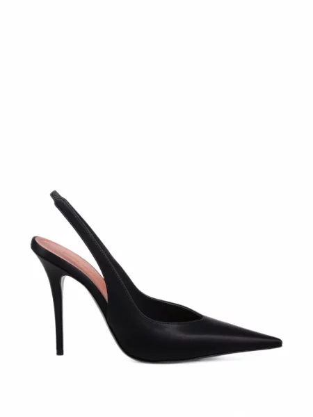 Pantofi cu toc Amina Muaddi din satin negru