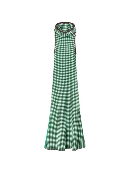 Rochie maxi Retori cu glugă verde