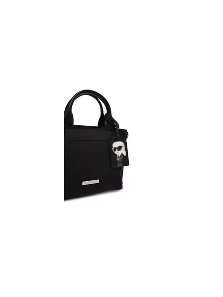Ročna torba KARL LAGERFELD Črna bela
