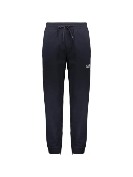 Běžecké kalhoty Ea7 Emporio Armani s potiskem se stahovací šňůrkou modré