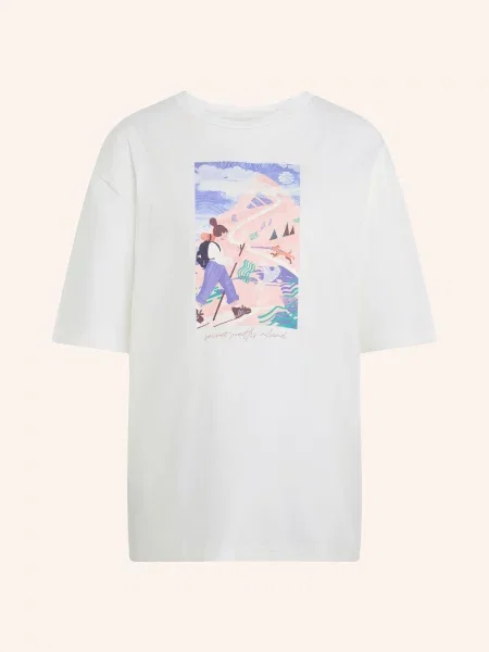 Adidas Terrex Oversized Tričko Terrex Secret Paths Ahead Graphic / fialová / zelená bílá