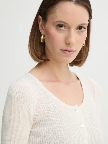 Вовняний кардиган Herskind Liw легкий бежевий