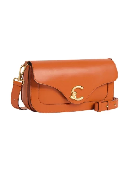 Torebka crossbody Coccinelle skórzana pomarańczowa