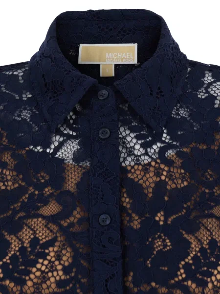 Duża kopertówka Michael Michael Kors koronkowa brązowa