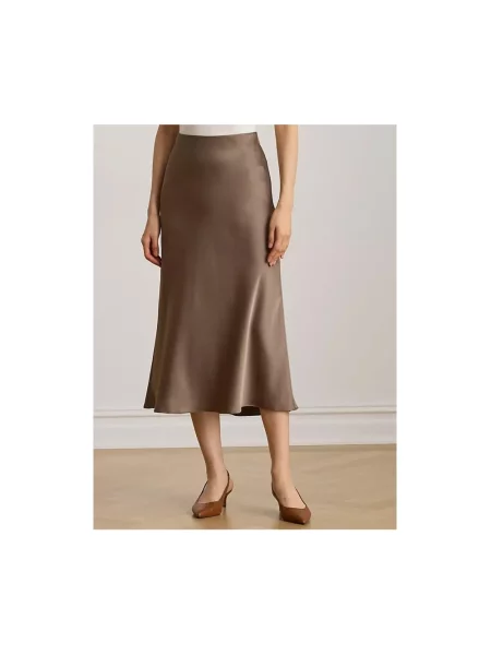 Spódnica midi z plisami model ‘SHARAE’ Lauren Ralph Lauren brązowa