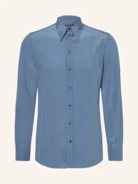 Dolce & Gabbana Hedvábná Košile Slim Fit modrá