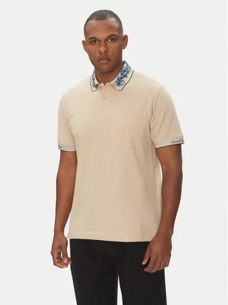 Polo majica Versace Jeans Couture bež