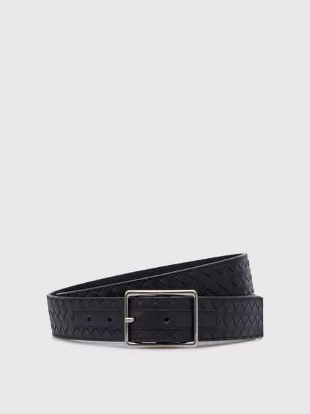Шкіряний з плетінням Intrecciato Bottega Veneta синій
