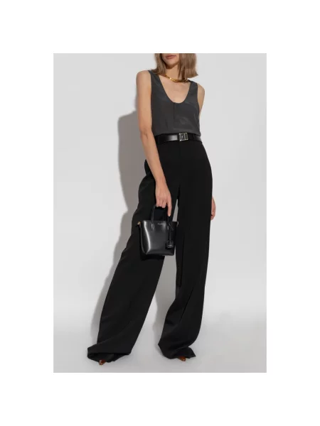 Jedwabny top Saint Laurent szary