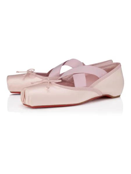 Balerinki Christian Louboutin skórzane różowe