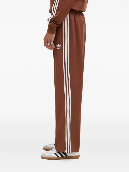 Pantaloni palazzo Adidas cu dungi plisat cu imagine albastru