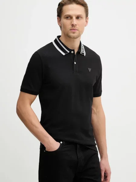 Guess tricou polo LYLE negru