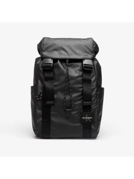 Rucsac Calvin Klein Rubberized Flap Back Black Universal negru