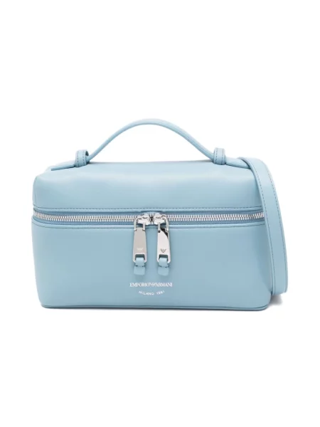 Emporio Armani torebka crossbody skórzana niebieska