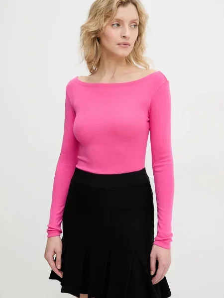 Блуза с дълги ръкави Answear Lab розово