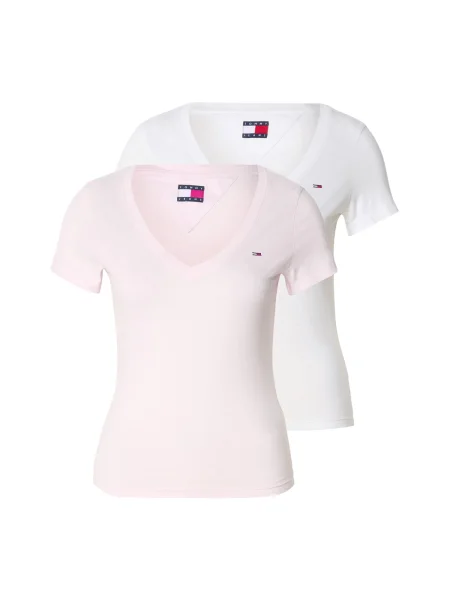 Tommy Jeans Tričko růžová bílá