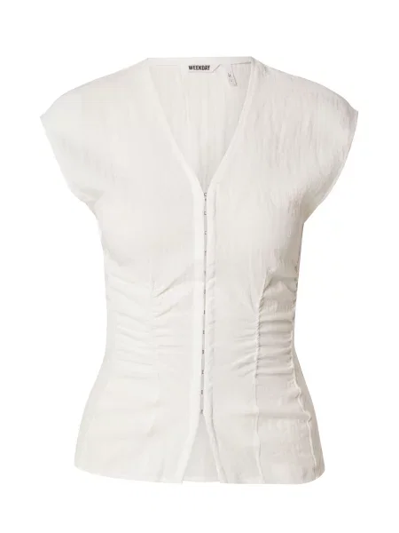 WEEKDAY Bluză Alec' alb
