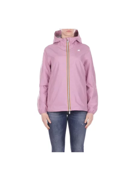 Kurtka K-way z dżerseju różowa