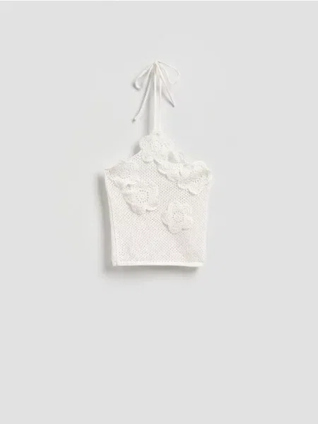 Reserved Top cu aplicație florală nude