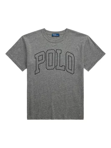 Велурена дълго тениска Polo Ralph Lauren с принт бяло