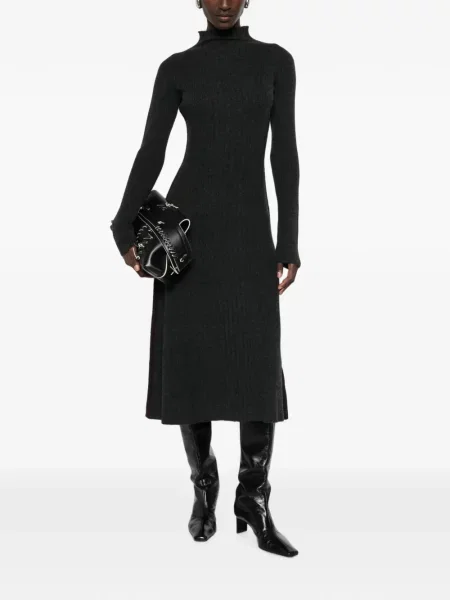 Rochie midi Bompard tricotate gri