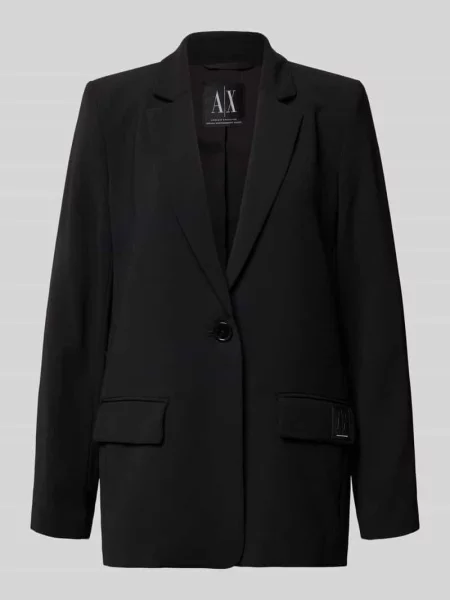 Żakiet o kroju relaxed fit z kołnierzem z połami Armani Exchange czarna