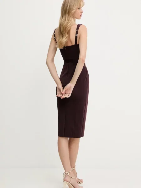 Elisabetta Franchi rochie mini mulata bordo