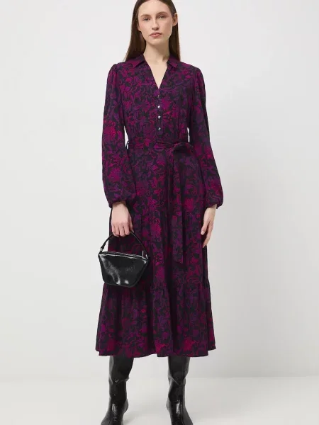 Medicine sukienka midi rozkloszowana czarny