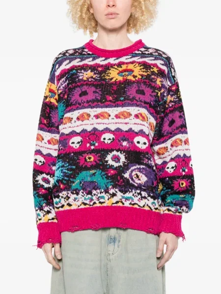 Pulover R13 din jacard roz