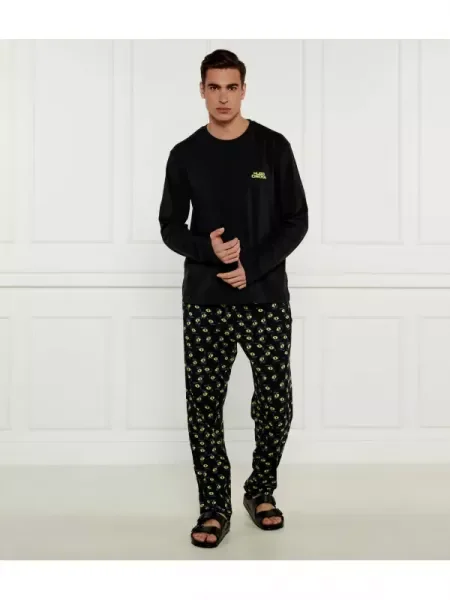 Hugo Bodywear Pijama Cinema Long Set | Relaxed fit negru