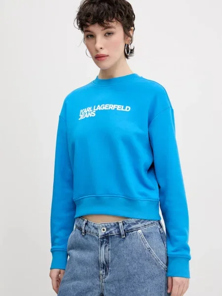 Суитчър Karl Lagerfeld Jeans с принт синьо