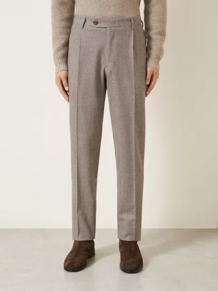 Fioroni Flanelové Kalhoty Extra Slim Fit šedá