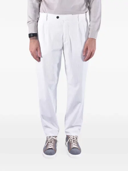 Pantaloni Eleventy de catifea cord alb