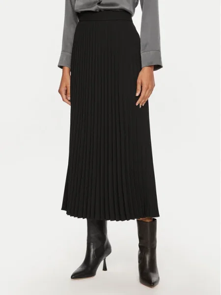 Luisa Spagnoli Fustă plisată Filetto negru