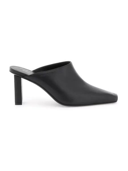Klapki mules Courreges skórzane czarne