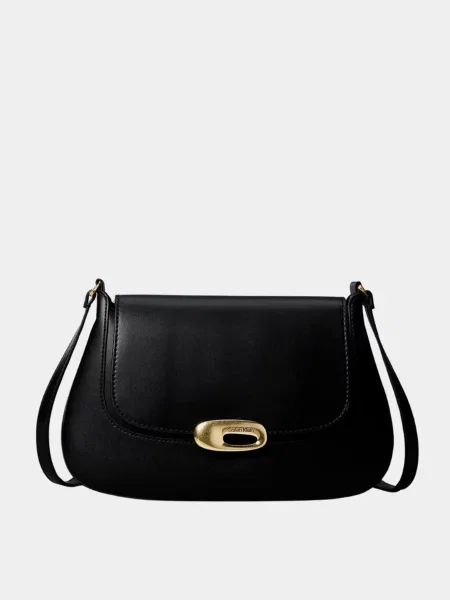 Calvin Klein HARDWARE FLAP MEDIUM CROSSBODY Сумка Поліуретан чорний