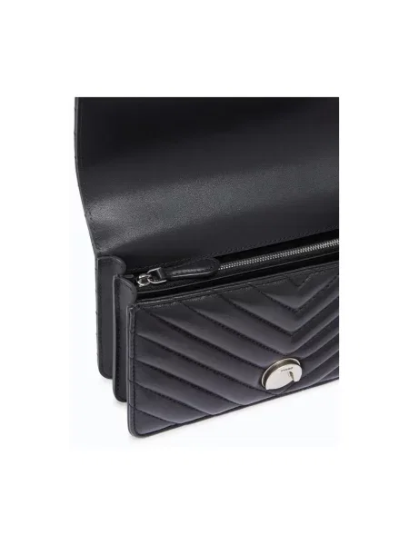 Pinko crossbody kabelka dámska kožená čierna