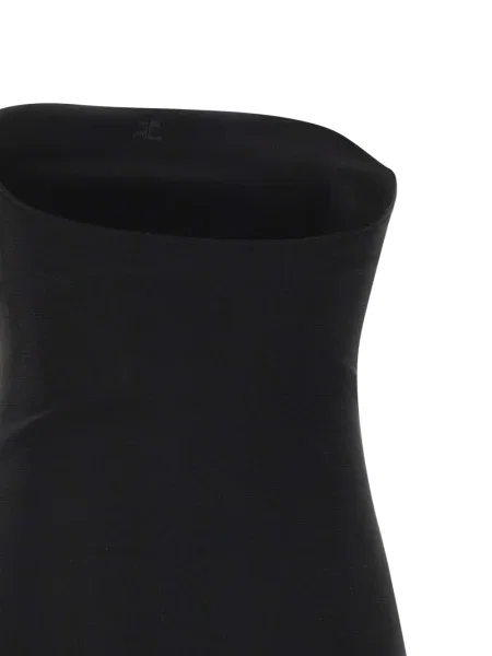 Body Courreges cu broderie negru