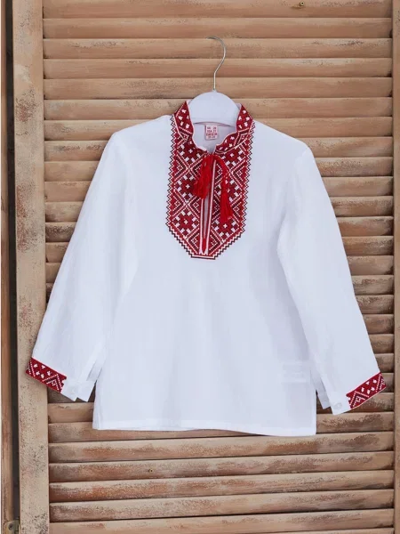 Детская рубашка Folk Moda белая