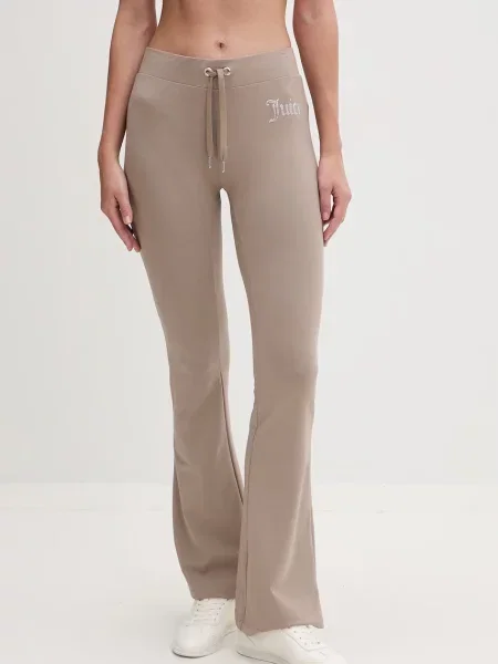 Juicy Couture spodnie dresowe z bawełną APOLLO brązowe