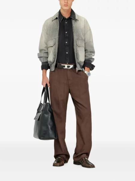 Vilnonės chinos kelnes Diesel ruda