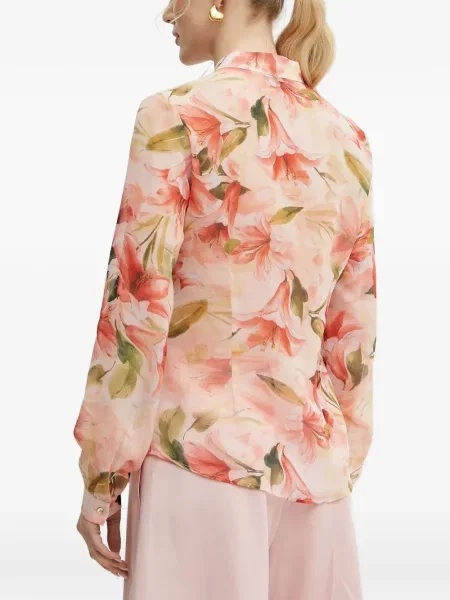 Top Fracomina cu model floral cu imagine roz