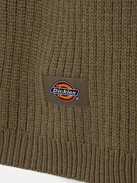 Шарф з домішкою вовни Dickies RIB однотонний зелений