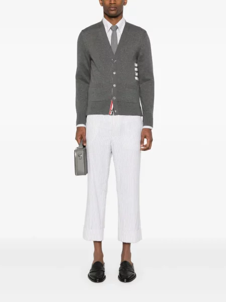 Cardigan Thom Browne cu decolteu în V gri