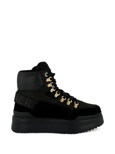 Buty do kostki Bogner na platformie z logo czarne
